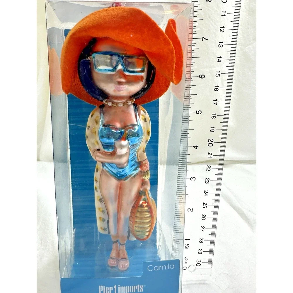 New Pier One Hand Blown Glass Camila Collectible Christmas Ornament Girlfriend